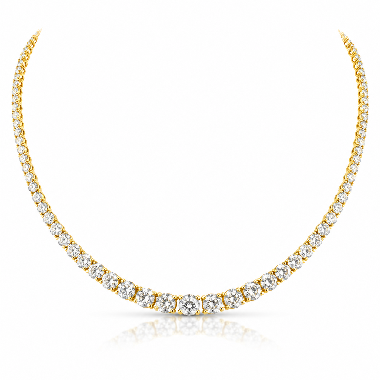 18K Diamond Tennis Necklace — 50.0 CTW | IGI Certified